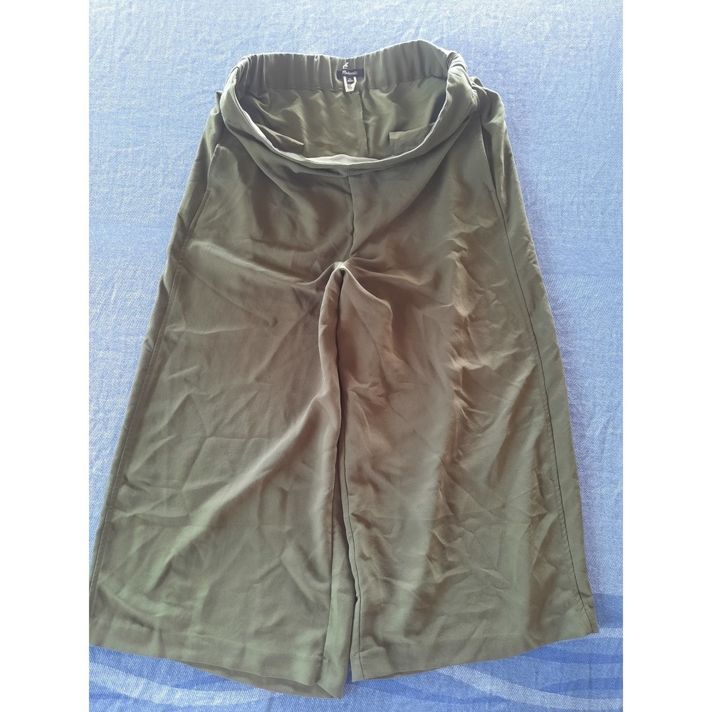 Madewell  Women Olive Green Pull On Culotte Wide Leg Pants XL Recycled Polyester